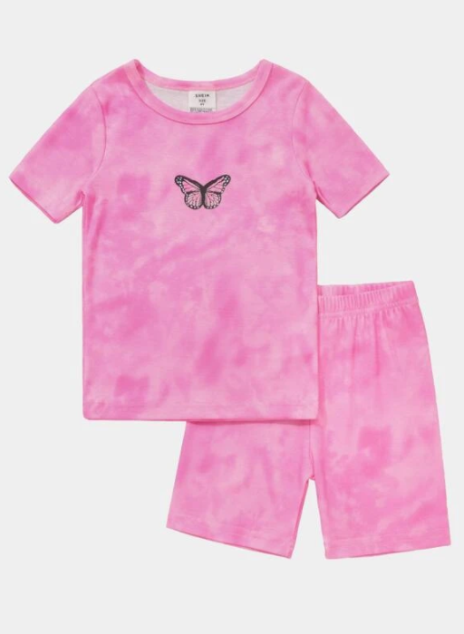 Girls Tie Dye Butterfly Print PJ Set Price($9.00)