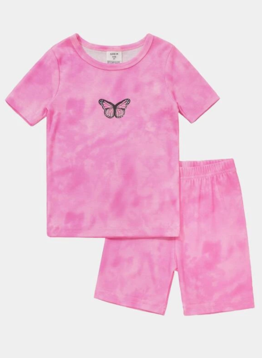 Girls Tie Dye Butterfly Print PJ Set Price($9.00)